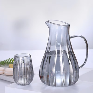 Prix <span class=keywords><strong>d</strong></span>'usine, pichet à <span class=keywords><strong>eau</strong></span> en verre borosilicate soufflé à la main de 1,2 L pour la maison, pichet en verre de 1,3 L - Product Image 3