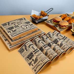 20*20cm PE Coated <b>Burger</b> <b>Wrapping</b> <b>Paper</b> Fast Food Grade Greaseproof <b>Paper</b> Sheet Custom Logo and Size - Product Image 6