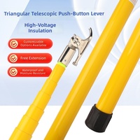 Perche d'opération télescopique triangulaire américaine isolée en fibre de verre époxy renforcée haute tension, 2,43 m - 15 m, 500 kV nominale