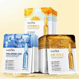 Masker Wajah asam hialuronat, ampul 24k emas asam hialuronat vitamin C pelembab perawatan kulit masker wajah kecantikan