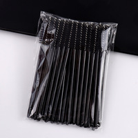 Brosses à mascara jetables en gros, 50 pièces/sac, manche en plastique transparent, brosses à cils pour salon de beauté, recourbe-cils