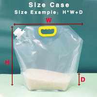 Sacs de camping réutilisables en plastique de 1,5 L, anti-pression, anti-chute, avec bec verseur pour le stockage d'eau et de liquides, directement de l'usine
