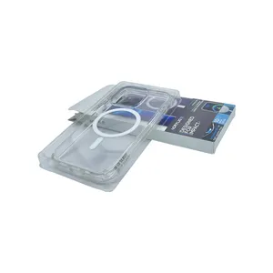 Folding Custom Printed LOGO Box With Window Plastic tray insert Hook Small Gift Kraft Paper Box Mobile Phone Case Packaging Box