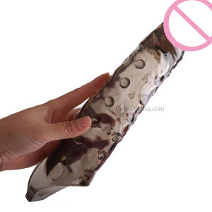 Heißer Verkauf Riesige Realistische Kristall-Kondome Wiederverwendbar und Dehnbar Penis-Kondome für Männer Sex-Shop - Product Image 2