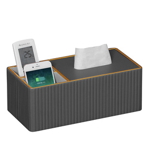 Tissue Box Organizer Multi Functional Desktop Storage With Remote <b>Control</b> <b>Holder</b> For Living Room Coffee Table - Product Image 5
