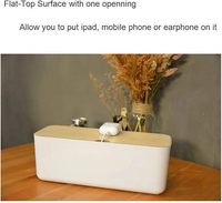 Petite boîte de rangement de bureau moderne et écologique avec couvercle en plastique pour gestion de câbles, rallonge, multiprise, protection contre les surtensions et bijoux