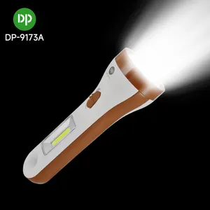 DP rechargeable flashlight portable led torch light with side light indoor outdoor for emergency