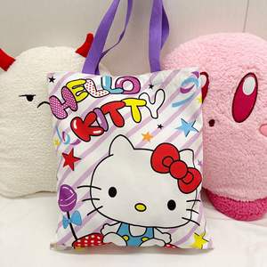 <span class=keywords><strong>K</strong></span> T Cat 2025 nouvelle mode dame dessin animé toile sac fourre-tout mignon Kitty conception grande capacité étudiant sac à bandoulière ouvert en gros - Product Image 5