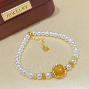 Honeywax Female Accessory High Quality S925 Pure <b>Silver</b> Geometric <b>Bracelet</b> with Near Strong Light Pearl <b>Bracelets</b> & <b>Bangles</b> - Product Image 5