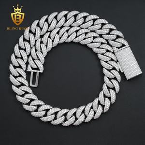 Collar de Cadena Cubana con Diamantes VVS Iced Out de 18MM, Estilo Único y Elegante, a Precio de Fábrica al Por Mayor, con Stock Local en EE. UU. - Product Image 1