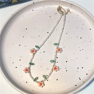 Collar de Cadena con Cuentas Pequeñas Estilo Boho, Collares con Dijes Bonitos, Joyería de Verano para Mujer, Gargantilla de Flores Coloridas para Niñas, Regalo - Product Image 6