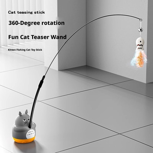 <span class=keywords><strong>Juguete</strong></span> Interactivo para Gatos, Ecológico, Resistente al Agua, con Diseño <span class=keywords><strong>de</strong></span> Pez, Pluma <span class=keywords><strong>de</strong></span> Plástico Telescópica, Resistente a Mordidas, Giratorio 360 Grados - Product Image 1