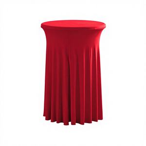 Factory Direct Supply Modern Elastic Polyester Round Table Cover for Cocktail Skirt Banquet High Bar Cross-Border - Product Image 1