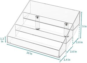 Venta al por mayor de acrílico transparente 4 Tier Stand Perfume hogar estante de exhibición transparente para exhibir solamente - Product Image 3