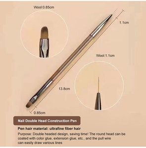 UV Gel <b>Nail</b> Brush Set 9pcs Liner Stripe Painting Drawing Carving Pen Wood Handle DIY Manicure Detailing <b>Nail</b> Art Tool - Product Image 4