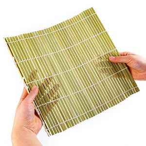 Eco-Friendly Bamboo Sushi Roll up Curtain Japanese Seaweed Bun Rice Divine Tool with Green Skin Roll up for Convenient Use - Product Image 1