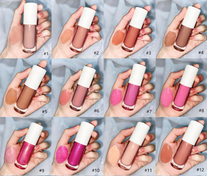 Haga su logotipo Brillo de labios hidratante de larga duración Vegano 16 colores Proveedor Rosa personalizado Lip Plumping Nude Glossy Plumper Brillo de labios - Product Image 2