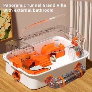 Cage de Luxe pour Hamster Grande Villa avec Roues, Compartiment de Rangement, Enclos Spacieux pour Rongeurs, Roue de Course Sportive, Sac de Transport Portable - Product Image 2