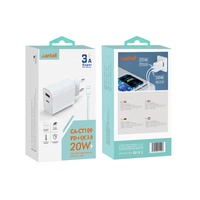 Cantell FCC 2023 nouveauté PD 20W USB A Type C chargeur mural à deux ports avec câble QC3.0 charge rapide 38W adaptateur USB US/EU