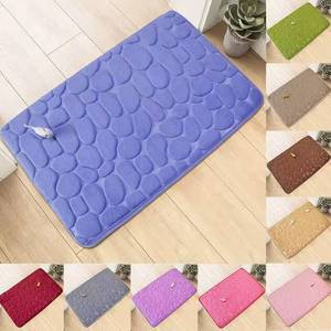 Cangming Coral Fleece Bath Mat 60x90cm Non-Slip Absorbent <b>Pebble</b> Pattern For Bathroom from Vietnam - Product Image 5