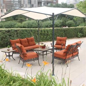 Classique vieille école style français américain en <span class=keywords><strong>fer</strong></span> <span class=keywords><strong>forgé</strong></span> métal aluminium extérieur <span class=keywords><strong>jardin</strong></span> parc rustique canapé ensemble <span class=keywords><strong>de</strong></span> meubles - Product Image 5