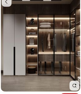 Armoire en verre pliable sur mesure de qualité supérieure |   Dressing de luxe pour chambre à coucher avec éclairage LED, étagères modulaires, tringles de suspension, respectueux de l'environnement - Product Image 2