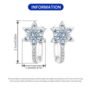 Los pendientes de copo de nieve de latón blanco son un regalo perfecto para familiares, amigos o mujeres, y también son adecuados como regalo de cumpleaños. - Product Image 2