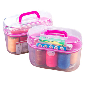Practical Household Circular Plastic Scissors Ruler Sewing Kit Sewing <b>Box</b> Portable Multi-functional Needle Thread Set <b>Tools</b> - Product Image 4