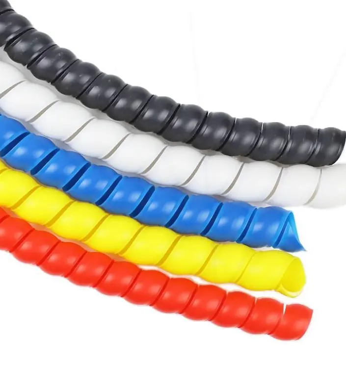 High Quality Safety Protection Hydraulic Hose Anti Deformation Extruded plastic PP/ PE color Spiral Sleeves Cable/tube Wrap