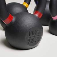 Kettlebell en fonte et acier massif, durable, avec revêtement thermolaqué et poignée confortable pour l'entraînement physique (vente en gros)