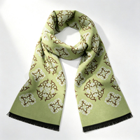 Écharpe en acrylique jacquard personnalisée avec logo, motif géométrique vintage color-block, châle chaud et épais pour l'hiver