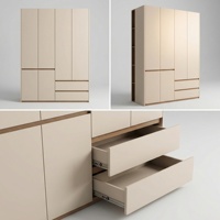 Armoire de chambre moderne autoportante en bois durable, grande capacité, écologique, mobilier pour la maison, appartement, hôtel, villa, personnalisable