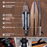 Skatinger 2025 12'6 "Conception en bois SUP planche à pagaie gonflable planche de surf nouveau point de chute Longboard pagaie planche de Padel