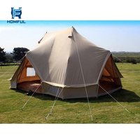 HOMFUL OEM 4-Season 6M Wide Double Top Luxus Glamping Leinwand Kaiser Glocken zelt ODM Leinwand Zelt