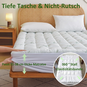 Surmatelas en bambou matelassé, housse respirante, surmatelas extra épais, housse de protection de <span class=keywords><strong>matelas</strong></span> douce et fraîche avec poche profonde - Product Image 5