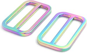Metal Rainbow Swivel <b>Snaps</b> <b>Hooks</b> With Rainbow D Rings And Tri Glides Rainbow Purse Hardware Slide Buckles - Product Image 1