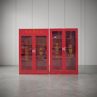 Armoire à Tuyaux d'Incendie en Acier Thermolaqué Rouge, Casier de Sécurité Industriel