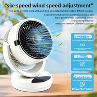 Ventilateur de bureau multifonctionnel transfrontalier à refroidissement par glace, rechargeable par USB, avec télécommande intelligente, moteur BLDC 6 vitesses