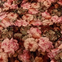 Kain Beludru Vintage Motif Bunga Mawar, Beludru Devore Motif Bunga Pink Cokelat Retro untuk Gaun & Dress Malam