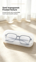 Étui à lunettes en plastique givré semi-transparent, boîte de rangement rigide portable pour lunettes, grande capacité pour lunettes de lecture