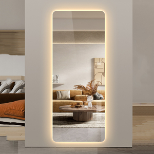 Espejo de Cuerpo Entero LED Inteligente Moderno con Retroiluminación, Esquinas Redondeadas, Espejo de Pared para Vestir, para Decoración de Dormitorio u Hotel - Product Image 2