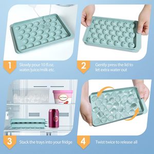 Bac à glaçons de qualité alimentaire avec couvercle, résistant au congélateur, moule rectangulaire pour mini-boules de glace - Product Image 5