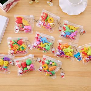 X920 – Nouveauté ! Ensemble de mini-gommes scolaires mignonnes en forme d'animaux, de fruits et de nourriture pour enfants – Cadeaux de papeterie pas chers - Product Image 1