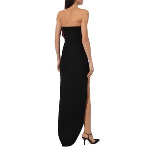 בגד ים פטורים סקסית פרחים שמלה ארוכה נשים שחור ורד קטיפה אדום קטיפה רזה שמלות ערב מסיבת ערב שמלות ערב שמלות - Product Image 2