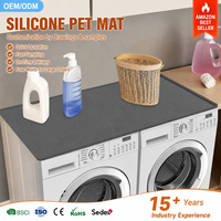 Tapete de Silicone Dobrável 1370*699mm Antiderrapante e Impermeável para Máquina de Lavar e Secar Roupa - Protetor Superior