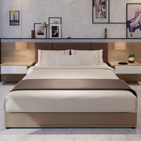 Ensemble de meubles de chambre à coucher d'hôtel en bois massif écologique de luxe moderne Lit king-size Table de chevet Armoire pour villa Appartement