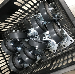 Roue pivotante en acier anti-crevaison avec roulement à billes simple de 100 mm (4 pouces) et capacité de charge de 150 kg, en polyuréthane, pour chariots - Product Image 4