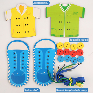 Juguete de Madera Ecológico y Colorido para Niños, Juego de Enhebrar Cuerdas, Atar Cordones y Botones, Desarrolla la Coordinación Ojo-Mano - Product Image 2