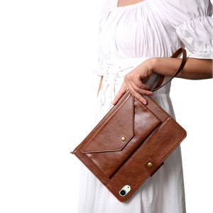 Cao cấp PU Leather trường hợp bìa cho iPad 10th thế hệ 2022 10.9 ''12.9'' phong bì da bage Crossbody dây đeo - Product Image 2