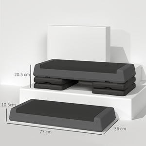 Sportnow 10.5ออกกำลังกายปรับได้/15.5/20.5ซม. ที่มีพื้นผิวกันลื่นและความจุ250กก. สีเทา - Product Image 3